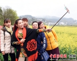 游客在花海美景前拍照 陈金 摄 - 贵州新闻