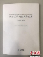 中国首个国家大数据综合试验区核心区——贵州省会贵阳对外发布《贵阳区块链发展和应用》白皮书，开创性地提出“主权区块链”、“绳网结构”理论等，公布了贵阳发展区块链的“顶层设计”。　张伟　摄 - 贵州新闻